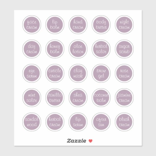 1.14" Lavendel  Mini Cosmetische Potje Sticker (Vel)