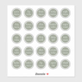 1.14" Sage Green Custom Cosmetische Jar Cream Balm Sticker (Vel)