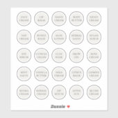 1,14" witte aanpasbare cosmetische pot crème balse sticker (Vel)