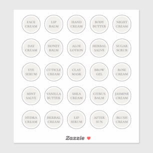 1,14" witte aanpasbare cosmetische pot crème balse sticker