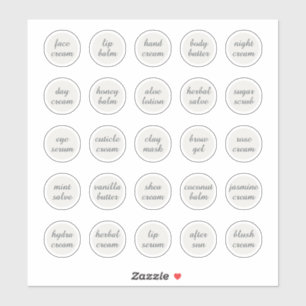 1,14" witte aanpasbare cosmetische pot crème balse sticker