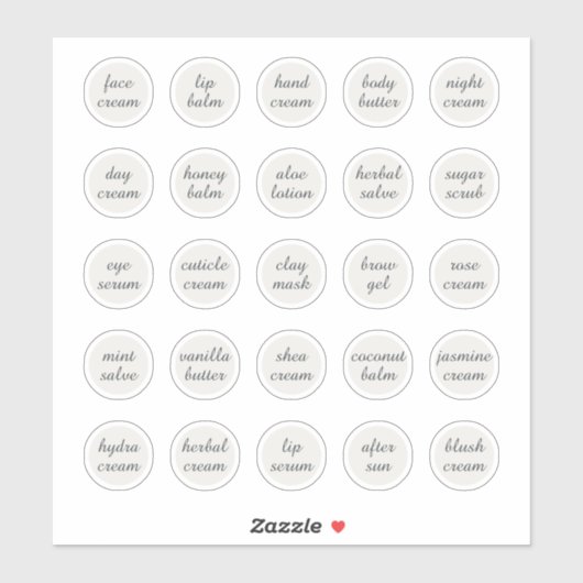 1,14" witte aanpasbare cosmetische pot crème balse sticker (Vel)