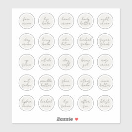 1.14" Witte  Cosmetische Jar Cream Balm Sticker