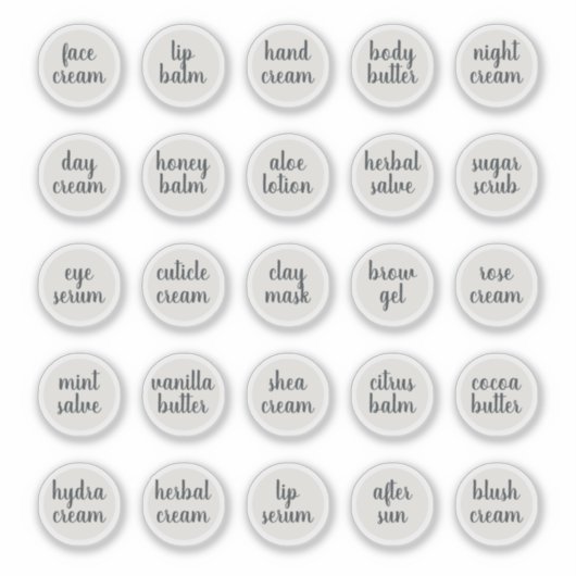 1.14" Witte  Cosmetische Jar Cream Balm Sticker (Voorkant)