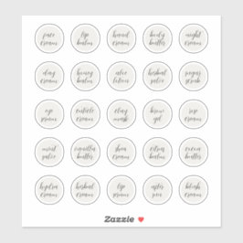 1.14" Witte  Cosmetische Jar Cream Balm Sticker