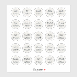 1.14" Witte  Cosmetische Jar Cream Balm Sticker