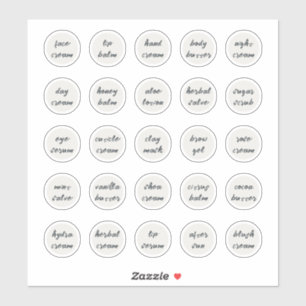1.14" Witte  Cosmetische Jar Cream Balm Sticker
