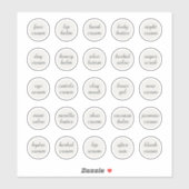 1.14" Witte  Cosmetische Jar Cream Balm Sticker (Vel)