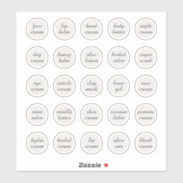 1.14" Witte  Cosmetische Jar Cream Balm Sticker