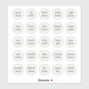 1.14" Witte Cosmetische Jar Cream Balm Sticker