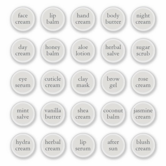 1.14" Witte  Cosmetische Jar Cream Balm Sticker (Voorkant)