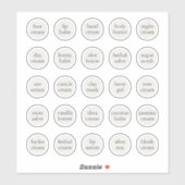 1.14" Witte Cosmetische Jar Cream Balm Sticker (Vel)