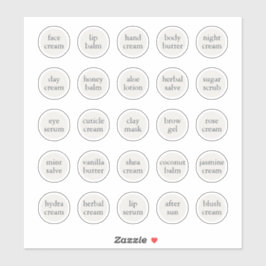 1.14" Witte  Cosmetische Jar Cream Balm Sticker