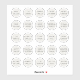 1,14" witte cosmetische pot met opdruk crèmebalm sticker