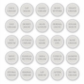 1,14" witte cosmetische pot met schroefdop crème b sticker (Voorkant)