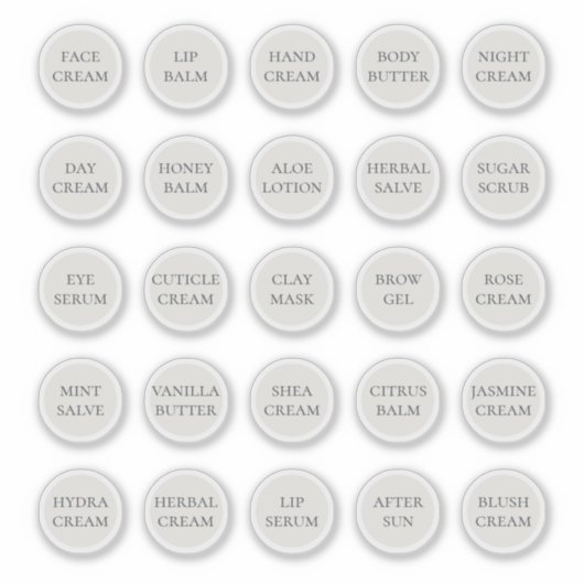 1,14" witte cosmetische pot met schroefdop crème b sticker (Voorkant)