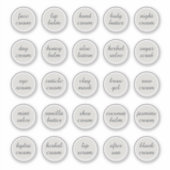 1,14" witte cosmetische pot met schroefdop crème b sticker (Voorkant)