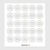 1,14" witte cosmetische pot voor crèmes en balsems sticker (Vel)