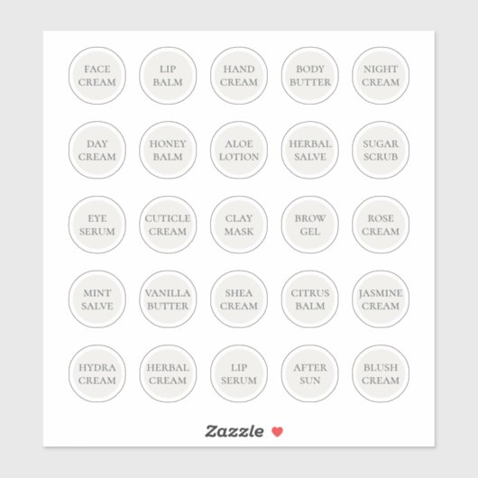 1,14" witte cosmetische pot voor crèmes en balsems sticker (Vel)