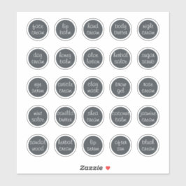 1.14 "Zwarte  Cosmetische Jar Cream Balm Sticker