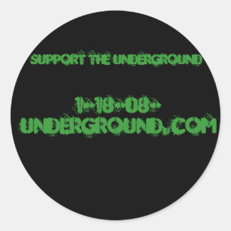 1-18-08-underground.com, steun de ondergrondse ronde sticker