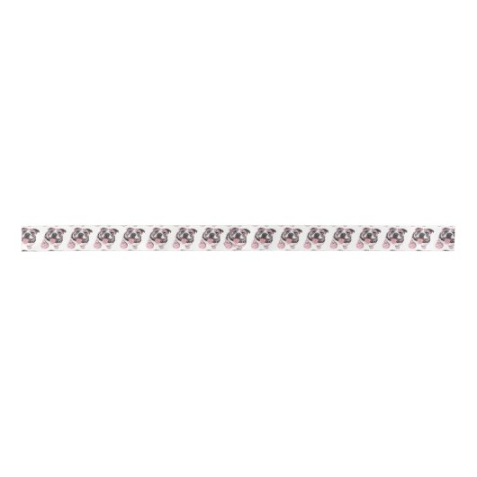 1 1/2 inch breed Roze Bulldog Ribbon Satijnen Lint (Voorkant)