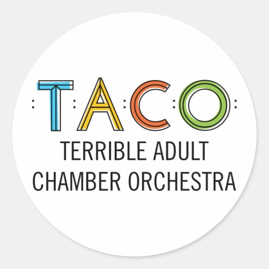 1 1/2"Klassieke Ronde TACO Stickers (20), Glanzend (Voorkant)