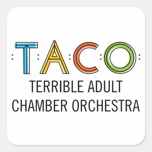 1 1/2"Vierkante TACO-Stickers (20), glanzend Vierkante Sticker (Voorkant)