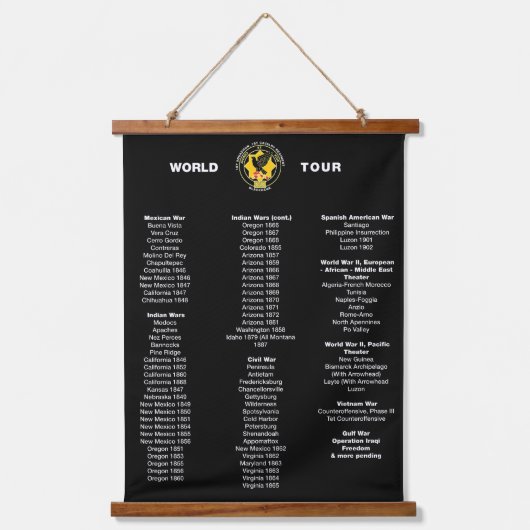 1-1 Cav World Tour wandtapijt Hangend Wandkleed (Voorkant)