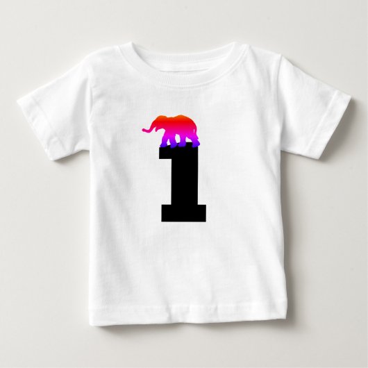 1 (1) verjaardag Elephant T-Shirts (Voorkant)
