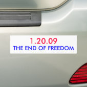 1.20.09, HET EINDE VAN DE VRIJHEID BUMPERSTICKER (Op auto)