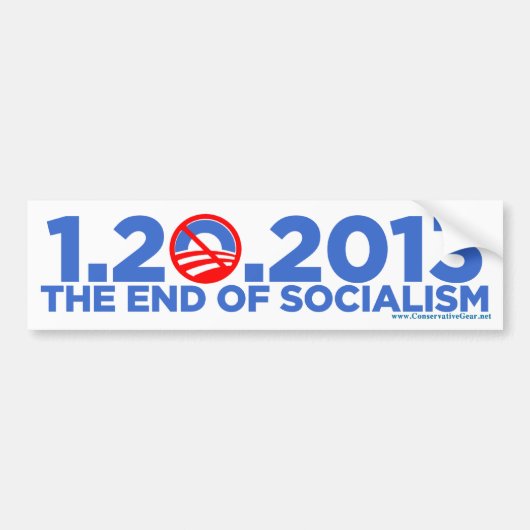 1.20.2013 Het einde van het socialisme Bumpersticker (Voorkant)