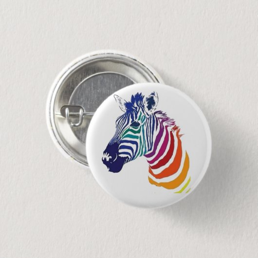 1,25-inch badge - RegenboogZebra Ronde Button 3,2 Cm (Voorkant /achterkant)