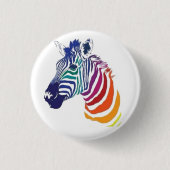 1,25-inch badge - RegenboogZebra Ronde Button 3,2 Cm (Voorkant)