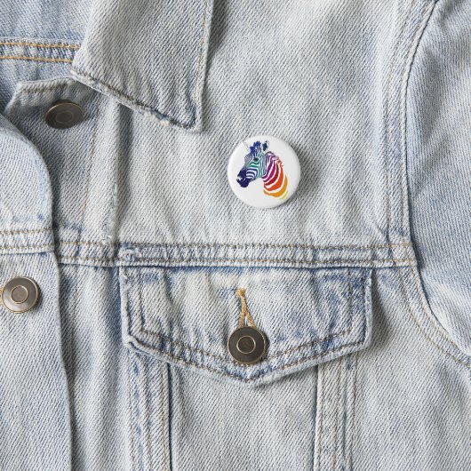 1,25-inch badge - RegenboogZebra Ronde Button 3,2 Cm (In situ)