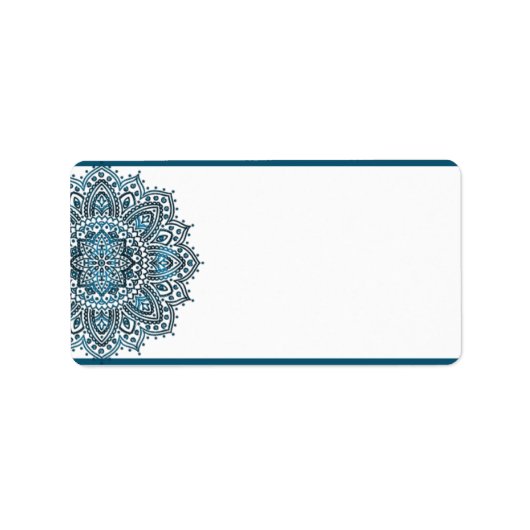 1,25 inch x2,75 inch postadres Deep Moroccan Blue Etiket (Voorkant)