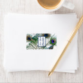 1,25 inch x 2,75 inch Hershey's Peacock Feathers b Etiket (Insitu)