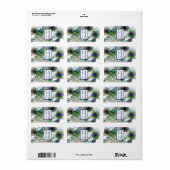 1,25 inch x 2,75 inch Hershey's Peacock Feathers b Etiket (Full Sheet)