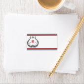 1,25 inch x 2,75 inch postadres Crimson Red E Etiket (Insitu)