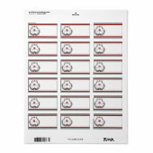 1,25 inch x 2,75 inch postadres Crimson Red E Etiket (Full Sheet)