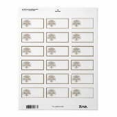 1,25 inch x 2,75 inch postadres Tanish Brown Damas Etiket (Full Sheet)