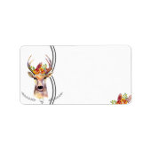 1.25"x2.75" Adres Boho Deer Buck Head Br Etiket (Voorkant)