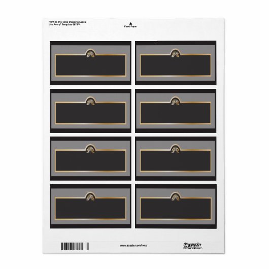 1.25"x2.75" Adres Gatsby Thema Etiket (Full Sheet)