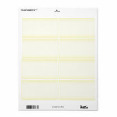 1.25"x2.75" Adres Geel en Dame Bug Etiket (Full Sheet)