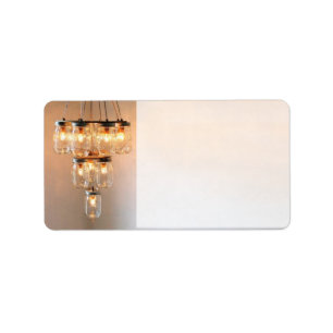 1.25"x2.75" Adres Mason Jar Chandelier Etiket
