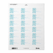 1.25 "x2.75" Blauwe Sneeuwvlokken Stick op Gift La Etiket (Full Sheet)