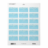 1.25 "x2.75" blauwe sneeuwvlokken stick op mailing etiket (Full Sheet)