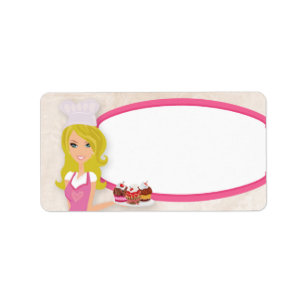 1.25 "x2.75" Blonde Baker Roze Mailing Addres Labe Etiket