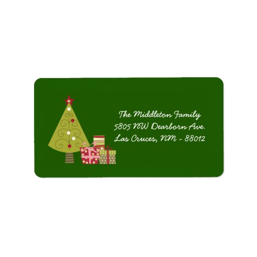 1,25 "x2,75" Green XMAS Tree Mailing Adreslabel Etiket (Voorkant)