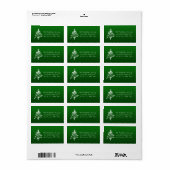 1,25 "x2,75" Groen wit XMAS Tree Mailing Label (Full Sheet)
